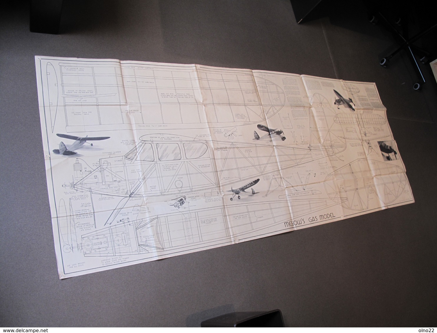 PLAN AVION - MEGOW'S GAS MODEL - QUAKER FLASH - SIGNE PAUL KARNOW - 25/3/1936 Plan Avec Photos - Other Plans