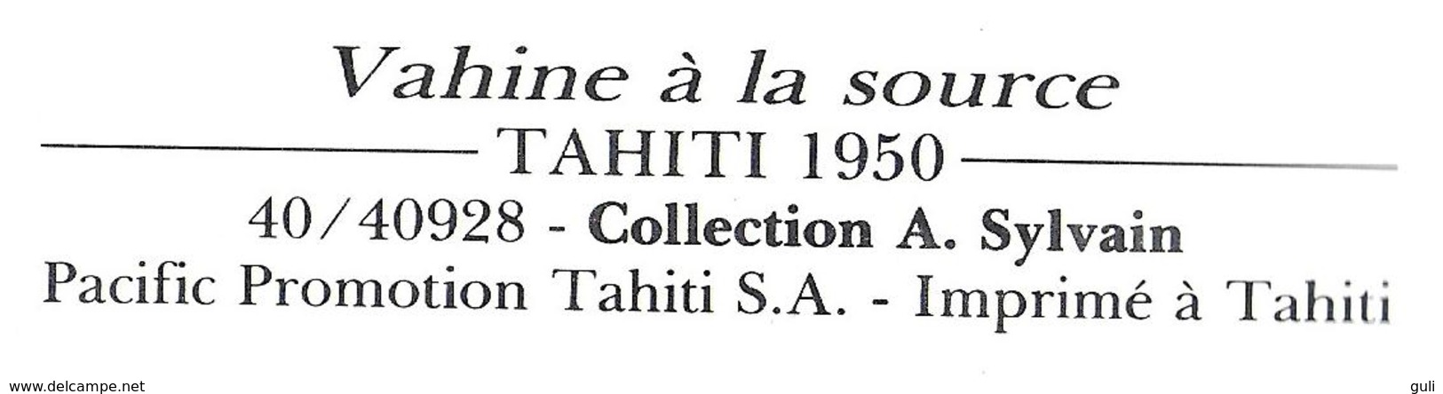 PHOTO Collection  A.SYLVAIN 40928- VAHINE A LA SOURCE Tahiti 1950- Polynésie -GRAND FORMAT 50 X 40 Cms - Autres & Non Classés