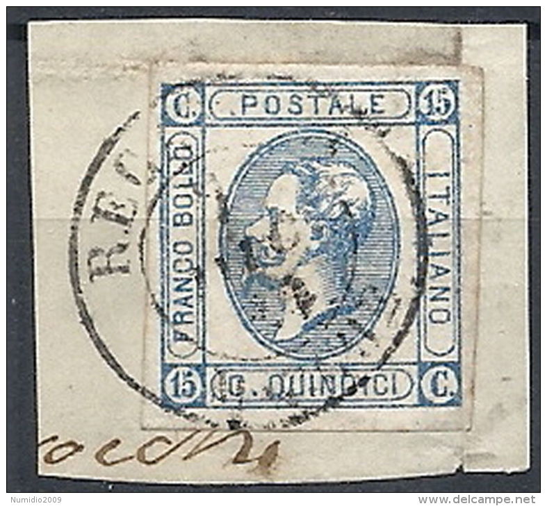 1863 REGNO USATO EFFIGIE 15 CENT I TIPO FRAMMENTO - RR12034 - Usati