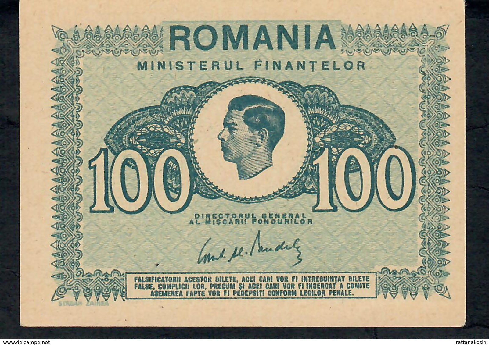 ROMANIA P78 100 LEI 1945 UNC. - Rumania