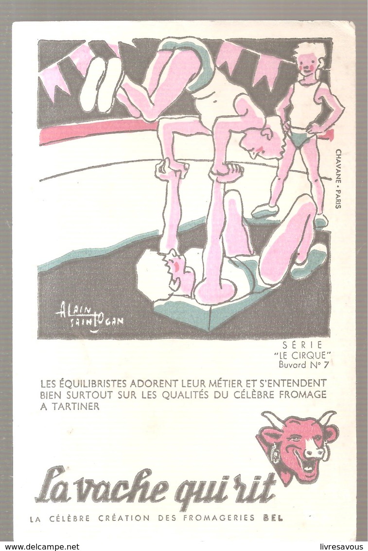 Buvard La Vache Qui Rit Série Le Cirque Les Equilibristes Buvard N°7 Illustré Par Saintogan - Produits Laitiers