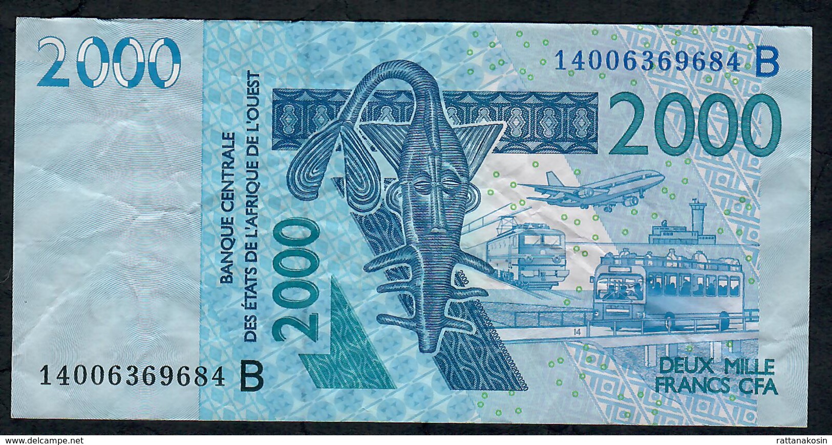 W.A.S. BENIN P216Bn 2000 FRANCS (20)14    AVF - West African States