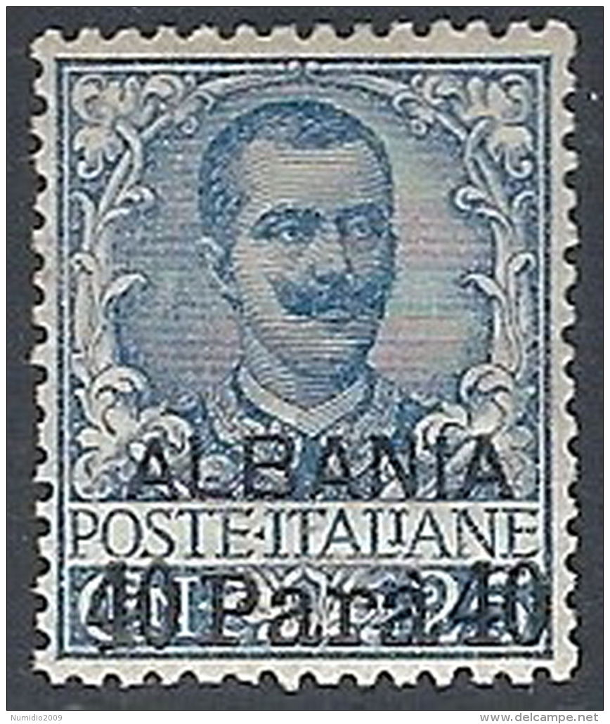 1902 ALBANIA 40 PA SU 25 CENT LUSSO MH * - RR11949-2 - Albania