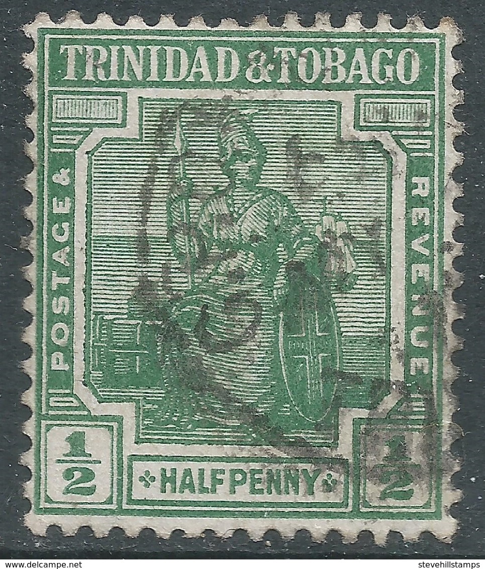 Trinidad & Tobago. 1921-22 Britannia. ½d Used. Mult Script CA W/M. SG 206 - Trinidad & Tobago (...-1961)