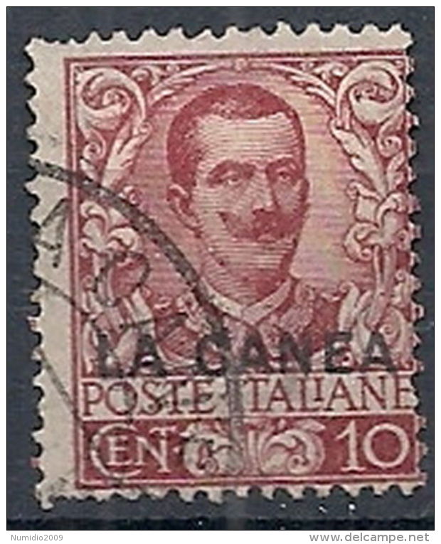 1905 LA CANEA USATO FLOREALE 10 CENT - RR12229 - La Canea