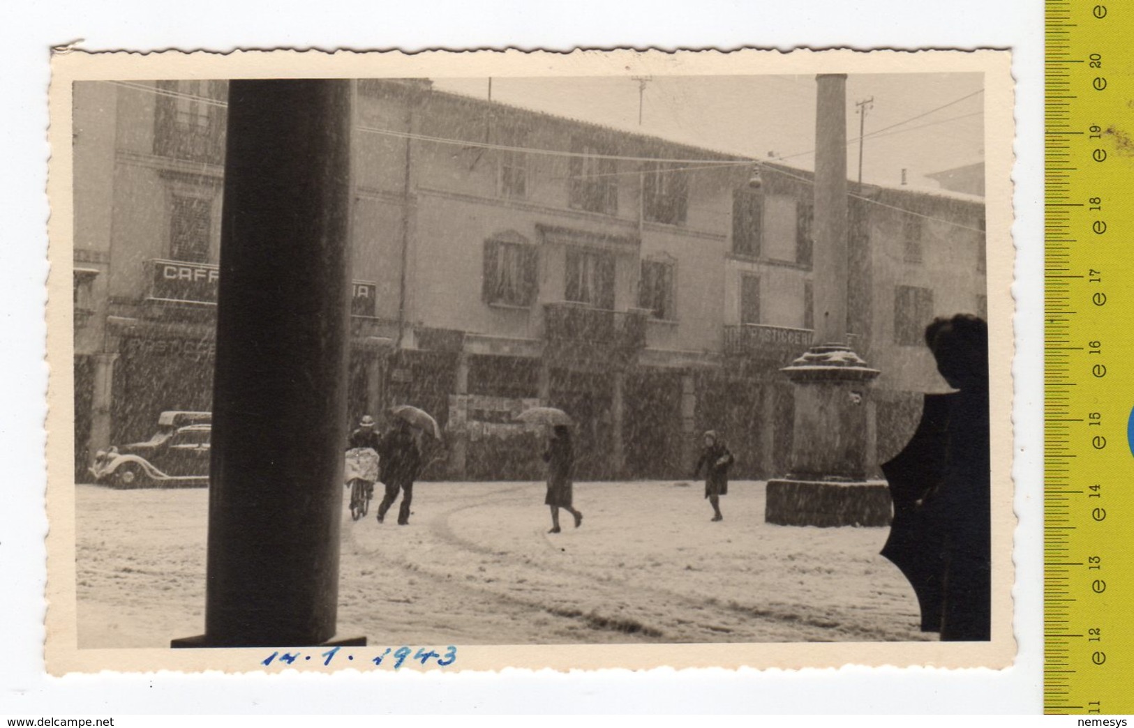 1943 GALLARATE Nevicata FP NV SEE 2 SCANS Animata Caffè Pasticceria - Varese