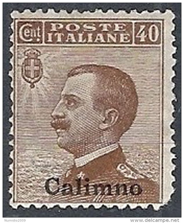 1912 EGEO CALINO EFFIGIE 40 CENT MH * - RR12390 - Aegean (Calino)