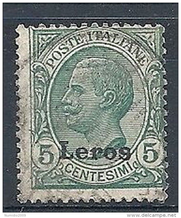 1912 EGEO LERO USATO 5 CENT - RR7829-3 - Egée (Lero)