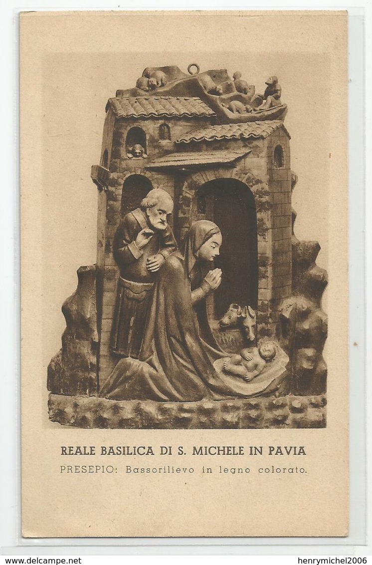Italie Italia Italy - Pavia Reale Basilica Di S Michele In , Presepoi Bassorilievo Legno Colorato - Pavia
