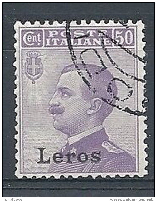 1912 EGEO LERO USATO 50 CENT - RR7829-3 - Ägäis (Lero)