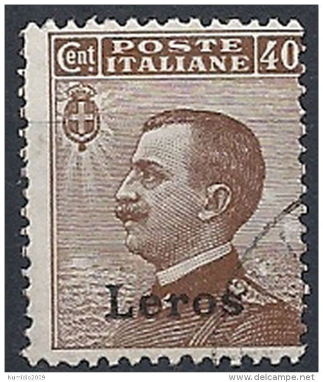 1912 EGEO LERO USATO EFFIGIE 40 CENT - RR12392 - Egée (Lero)