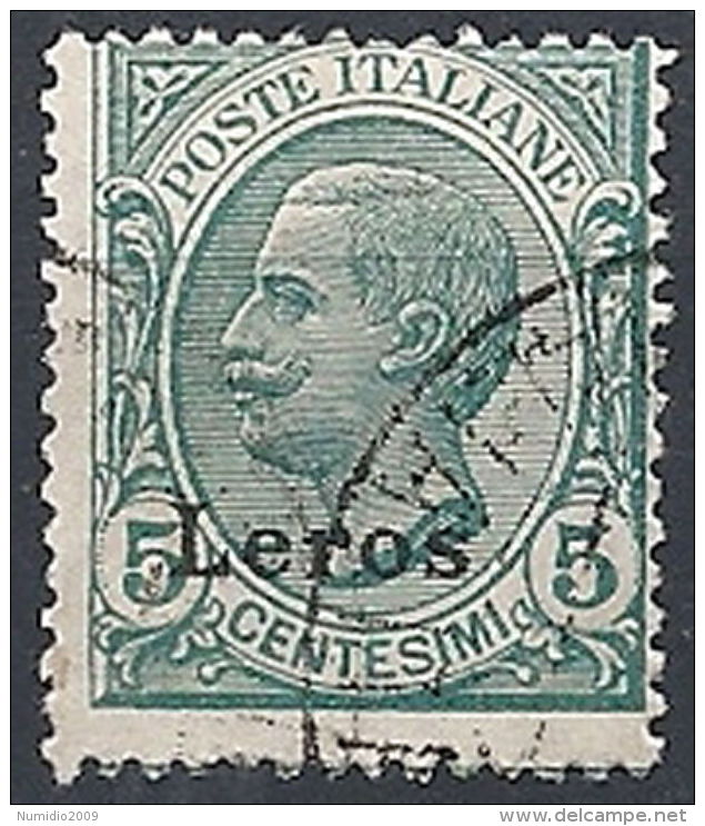 1912 EGEO LERO USATO EFFIGIE 5 CENT - RR12392 - Egée (Lero)