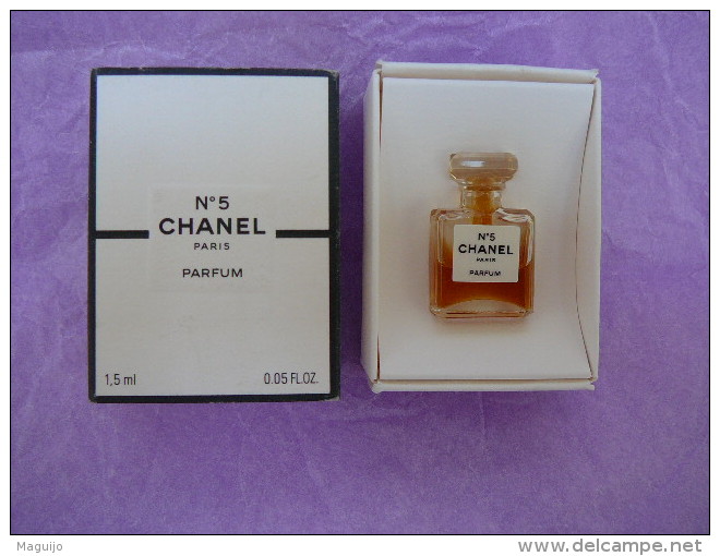 CHANEL :" N° 5" MINI PARFUM  1,5 ML BOITE TIROIR  VOIR ET LIRE  ATTENTIVEMENT !! - Miniatures Femmes (avec Boite)