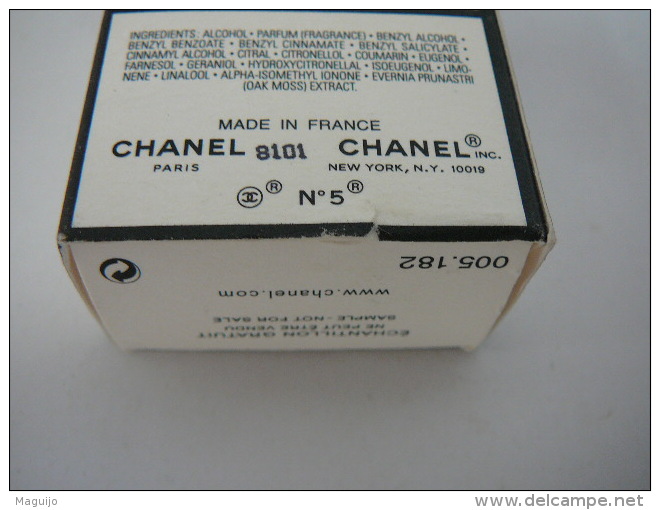 CHANEL :" N° 5" MINI PARFUM  1,5 ML BOITE TIROIR  VOIR ET LIRE  ATTENTIVEMENT !! - Miniatures Femmes (avec Boite)