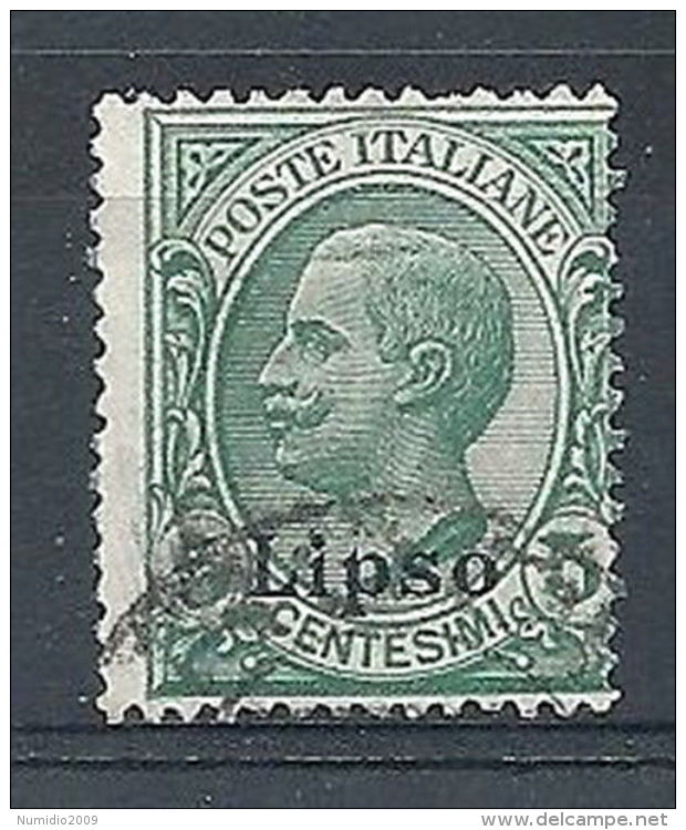 1912 EGEO LIPSO USATO 5 CENT  - RR7830-3 - Aegean (Lipso)