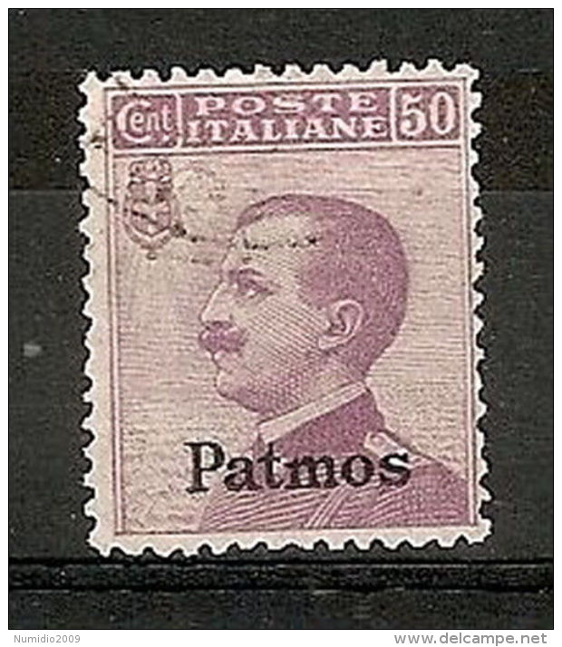 1912 EGEO PATMO USATO 50 CENT - RR5794 - Egée (Patmo)