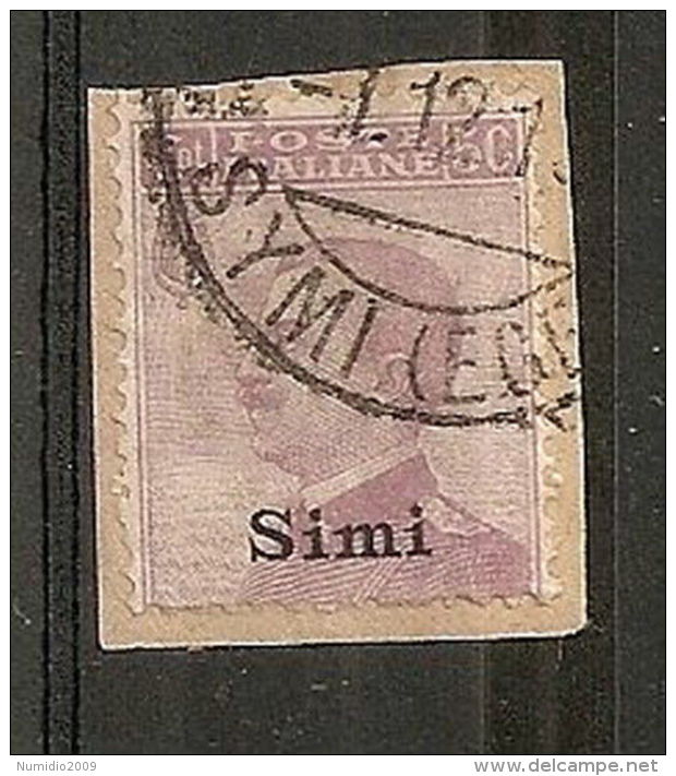 1912 EGEO SIMI USATO 50 CENT - RR5780-2 - Egée (Simi)