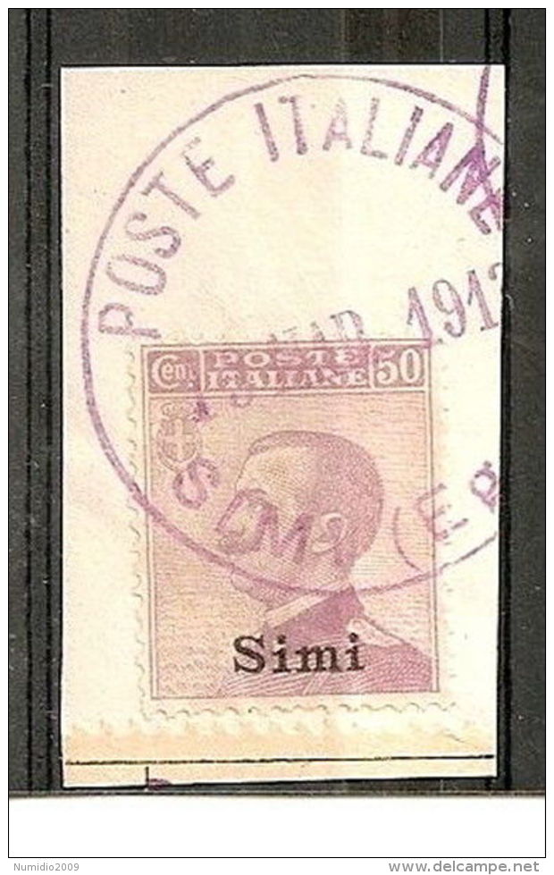 1912 EGEO SIMI USATO 50 CENT - RR5780-3 - Egée (Simi)