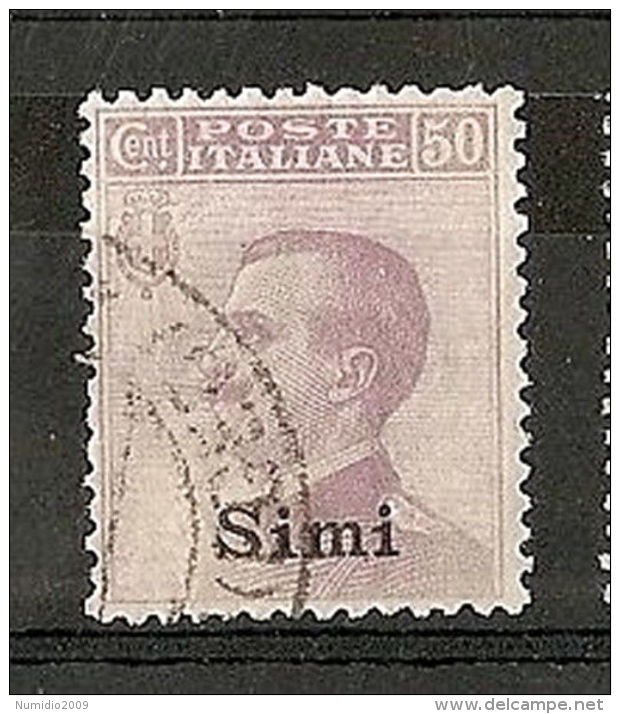 1912 EGEO SIMI USATO 50 CENT - RR5790 - Ägäis (Simi)