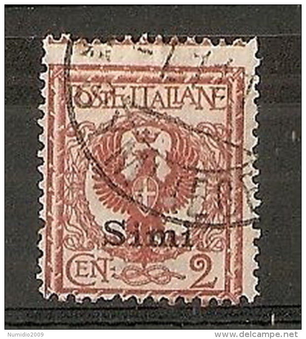 1912 EGEO SIMI USATO EFFIGIE 2 CENT - RR6427 - Egée (Simi)