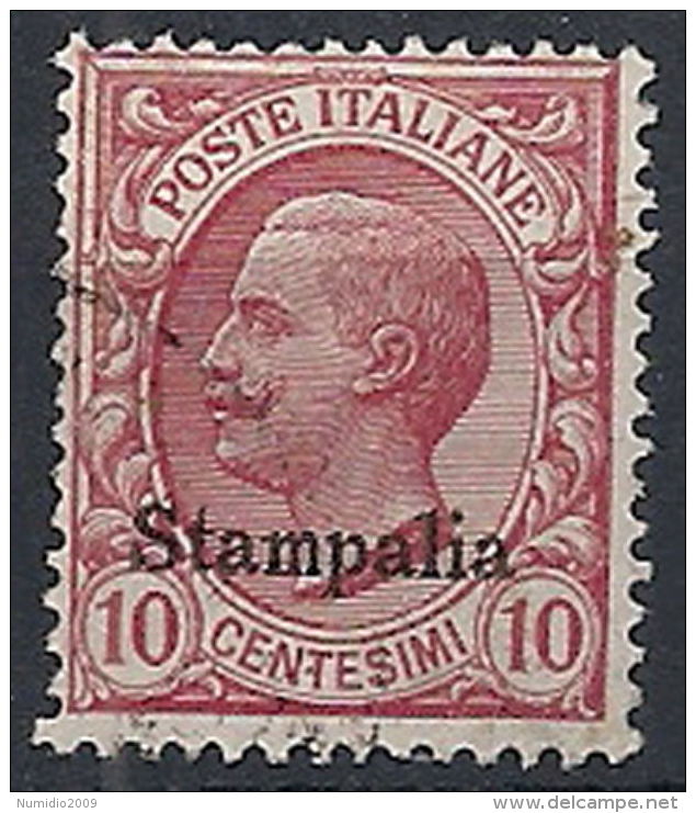 1912 EGEO STAMPALIA USATO EFFIGIE 10 CENT - RR12396 - Egée (Stampalia)