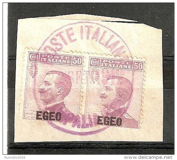 1912 EGEO USATO ANNULLO STAMPALIA 50 C COPPIA - RR5785 - Egée (Stampalia)