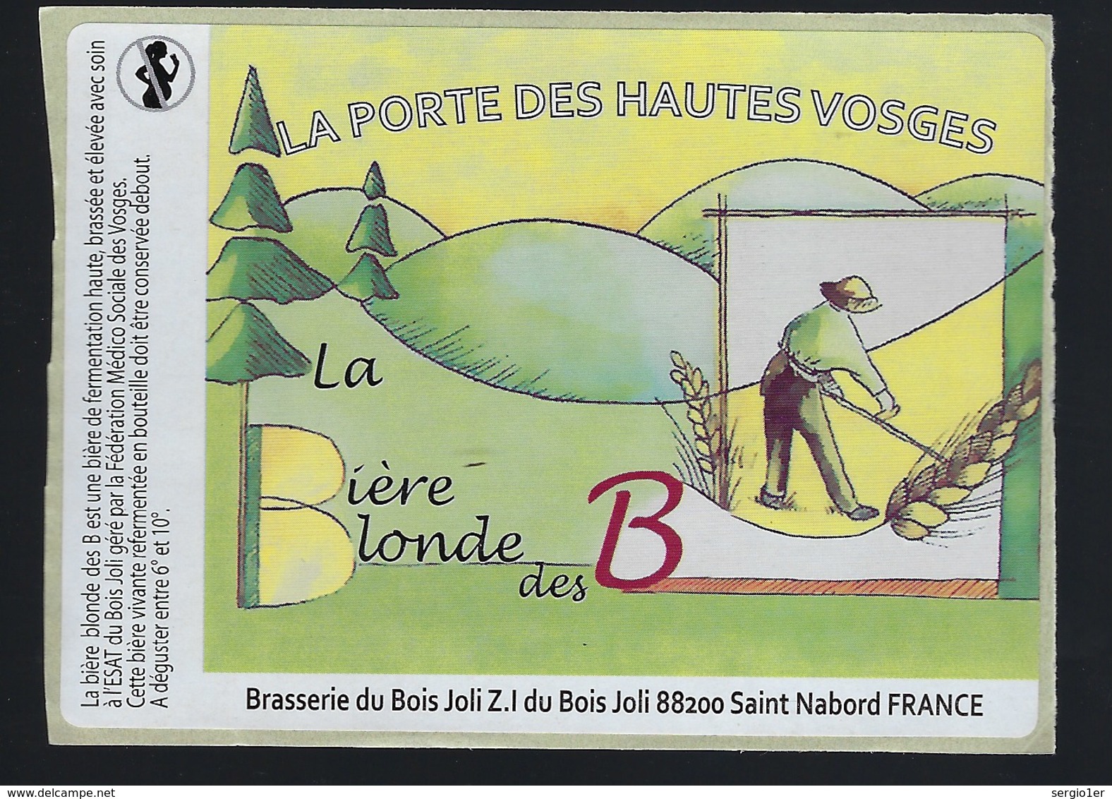 Etiquette Biere  Blonde Des B   Brasserie Du Bois Joli  Saint Nabord 88 - Bière