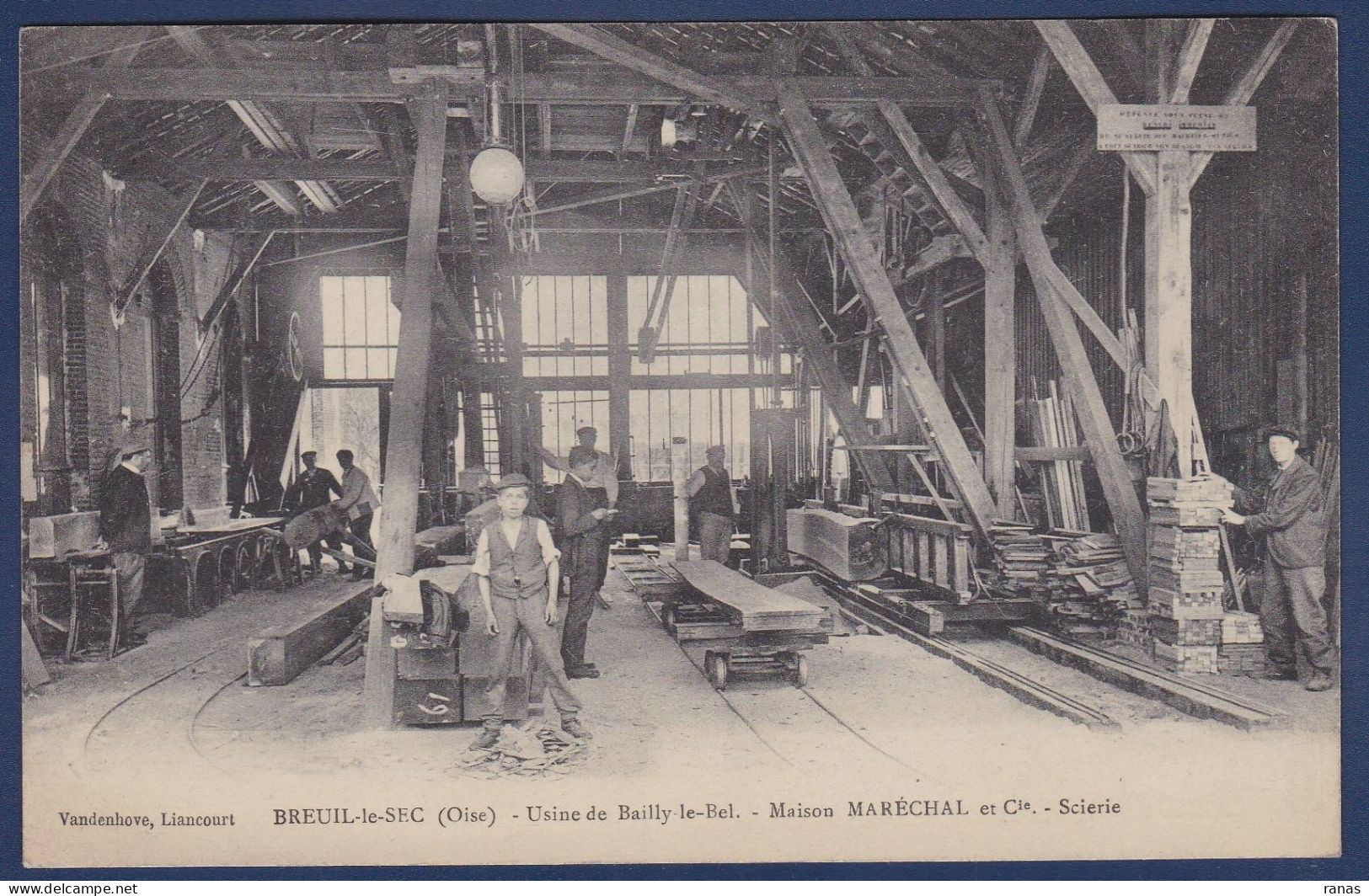 CPA Oise 60 Breuil Le Sec Scierie Usine Bailly Le Bel Non Circulé - Altri & Non Classificati