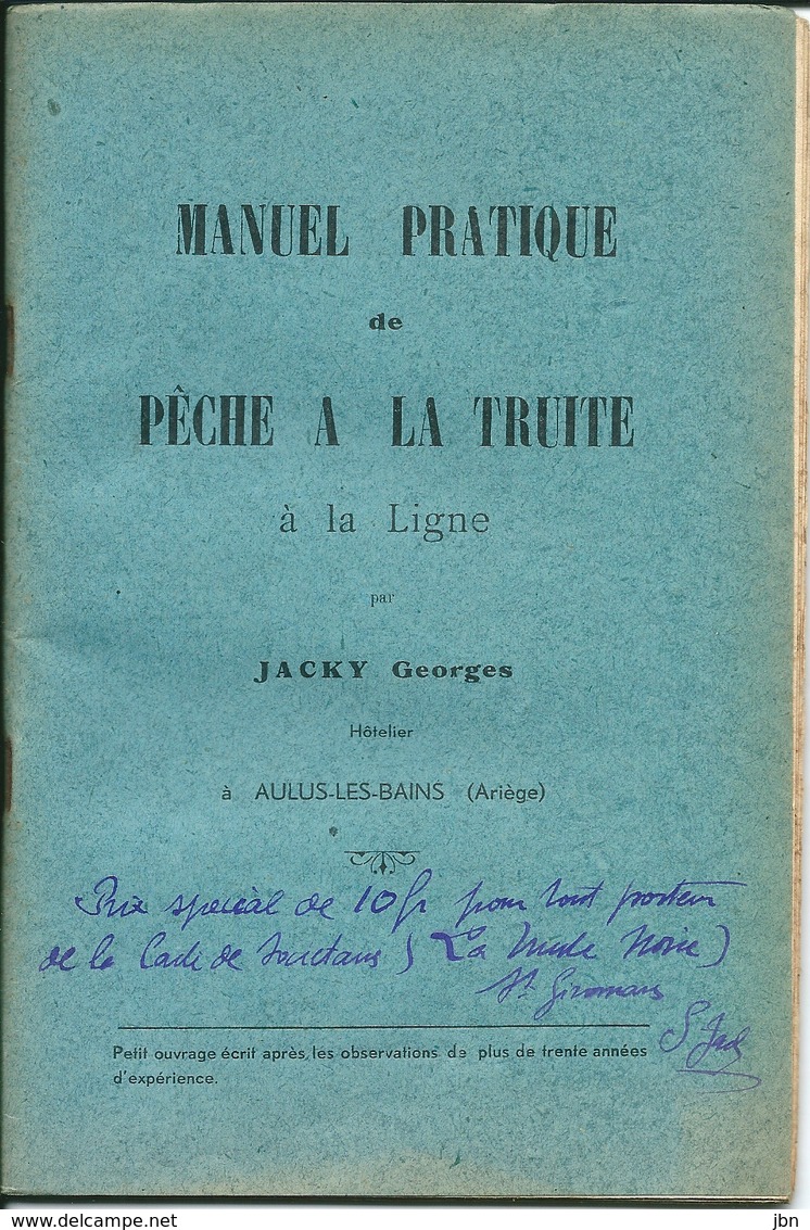 Brochure Manuel Pratique Pêche à La Truite JACKY Georges Aulus-les-Bains Ariège - 1901-1940