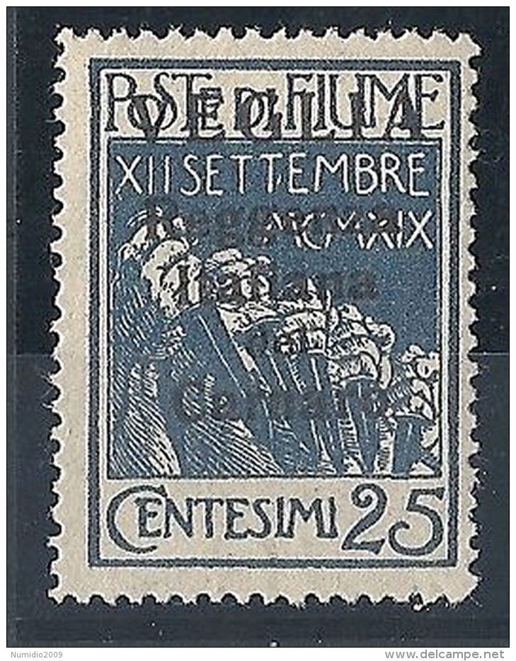 1920 VEGLIA REGGENZA 25 CENT MH * - RR7902 - Arbe & Veglia