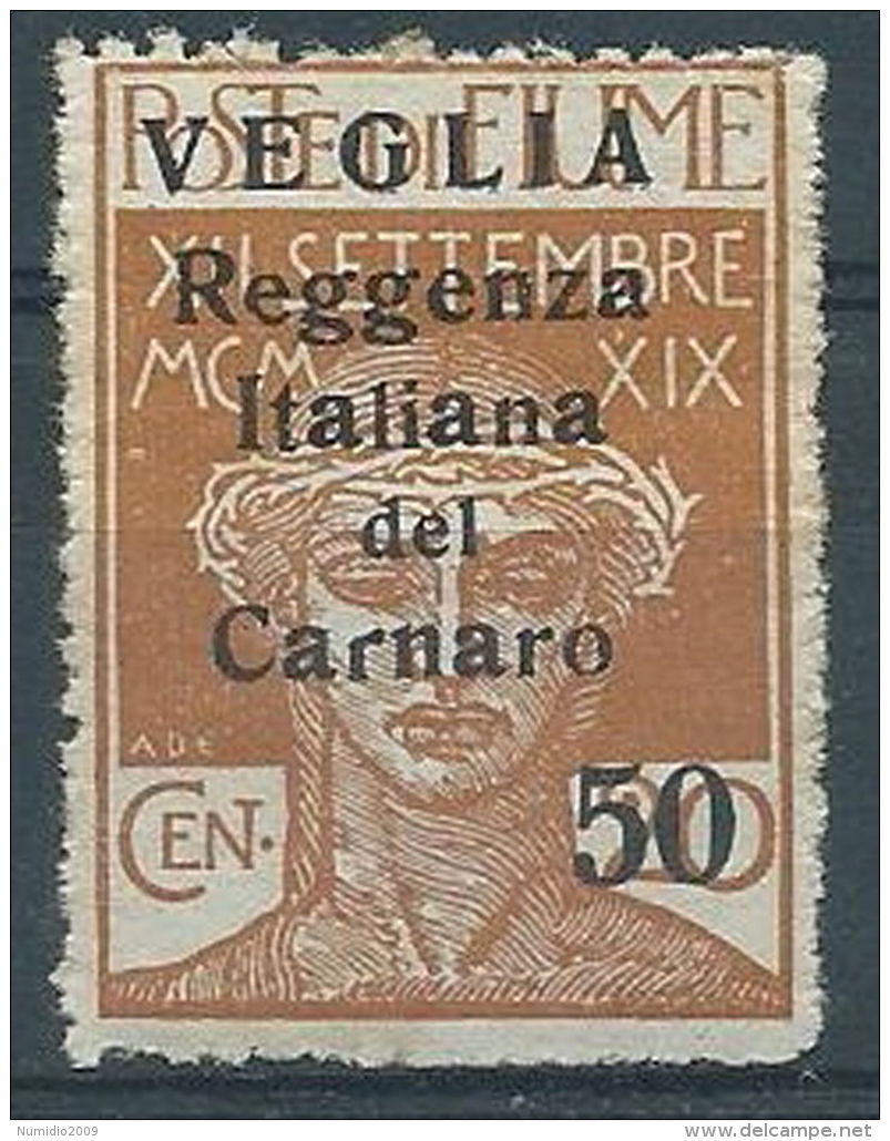 1920 VEGLIA REGGENZA 50 CENT MNH ** - RR5055 - Arbe & Veglia