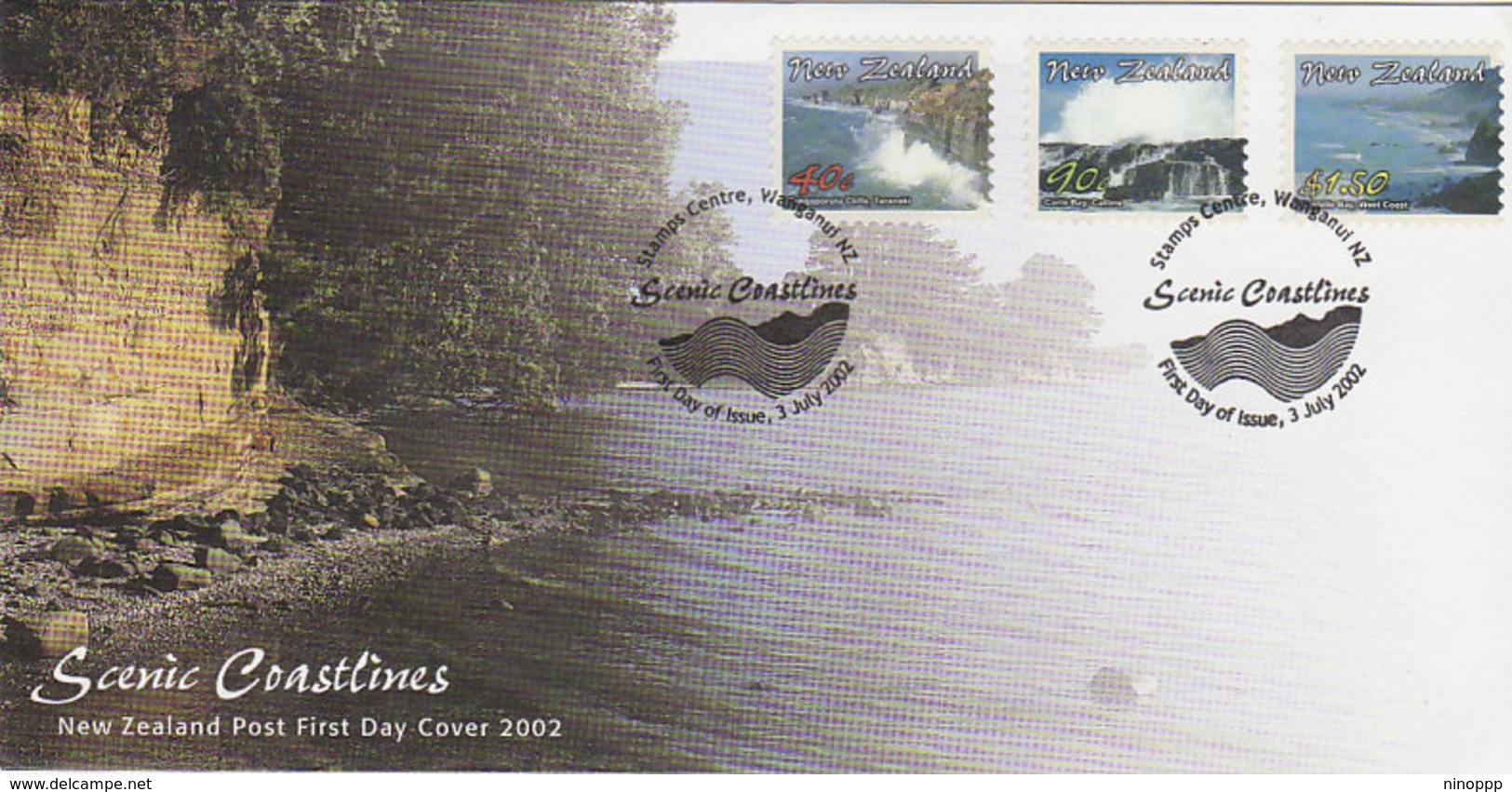 New Zealand 2002 Scenic Coastlines 40c,90c $ 1.50   FDC - FDC