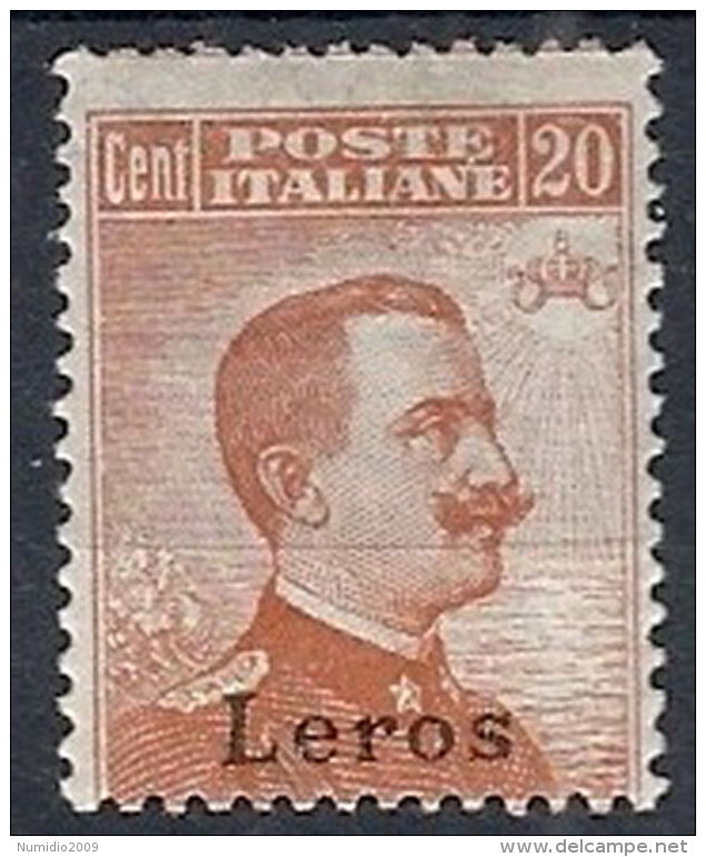 1921-22 EGEO LERO EFFIGIE 20 CENT MH * - RR12393 - Egée (Lero)