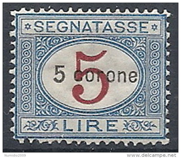 1922 DALMAZIA SEGNATASSE 5 CORONE MNH ** LUSSO - RR12186 - Dalmatien