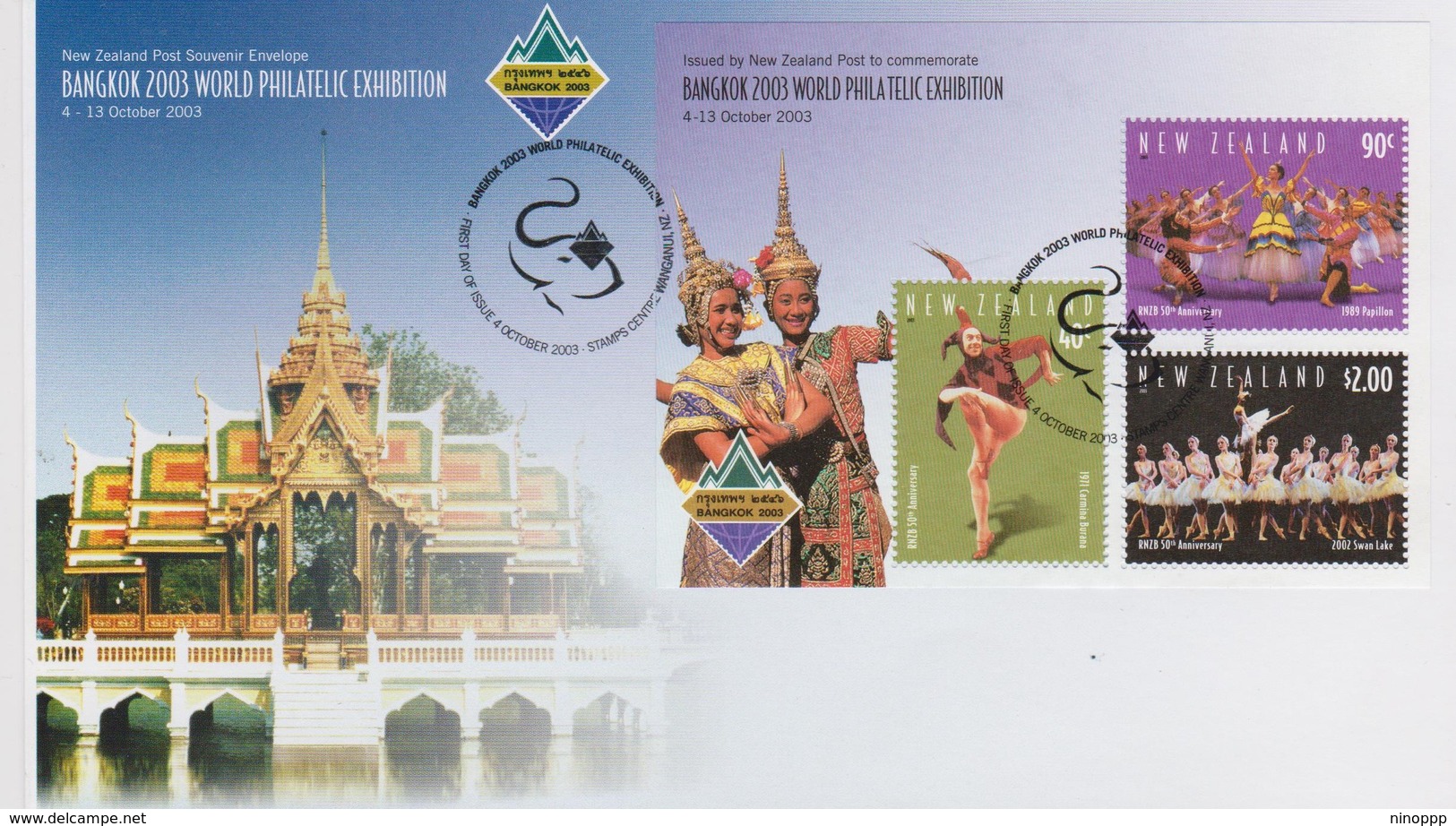 New Zealand 2003 Bangkok 2003 World Philatelic Exhibition Miniature Sheet FDC - FDC