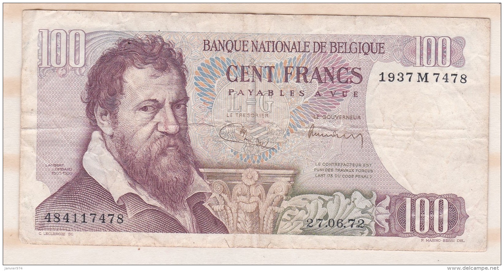 Belgique 100 FRANCS  14. 06. 1972 - 100 Francs