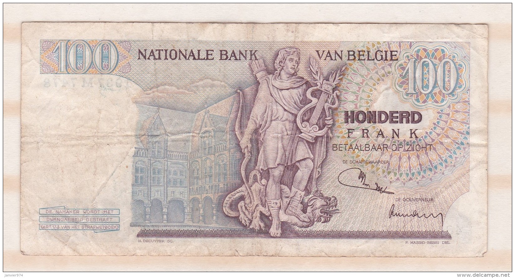 Belgique 100 FRANCS  14. 06. 1972 - 100 Francs