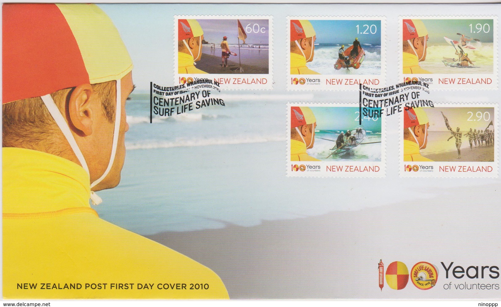 New Zealand 2010 Centenary Of Surf Life Saving FDC - FDC