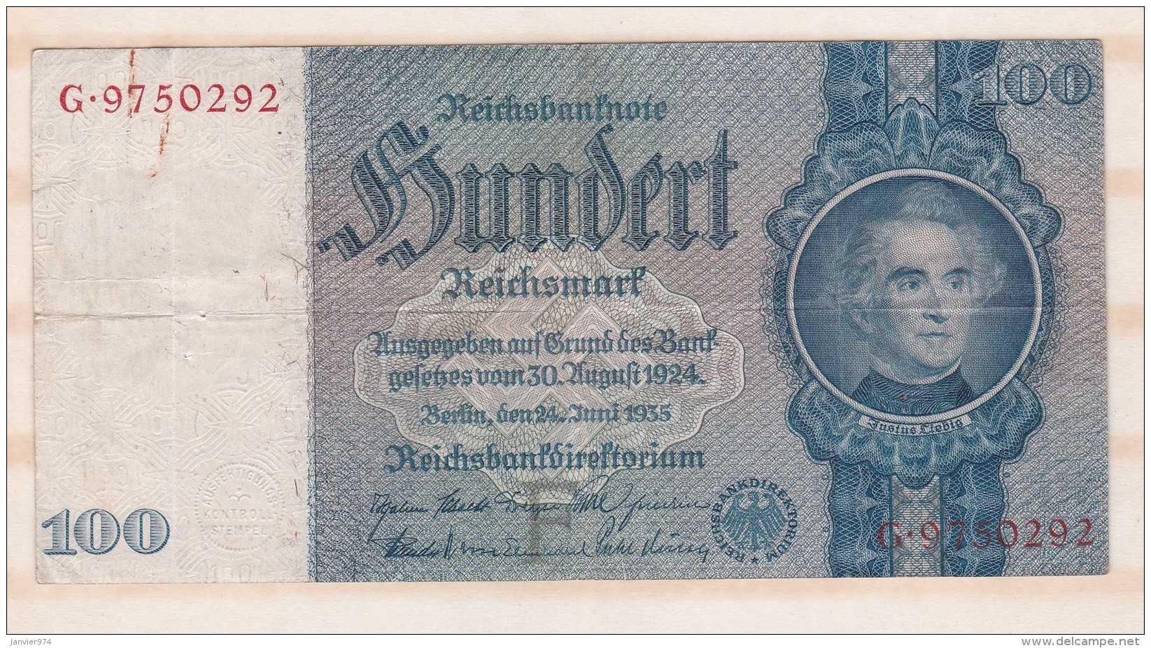 Allemagne . 100 Reichsmark 1935 - 100 Reichsmark