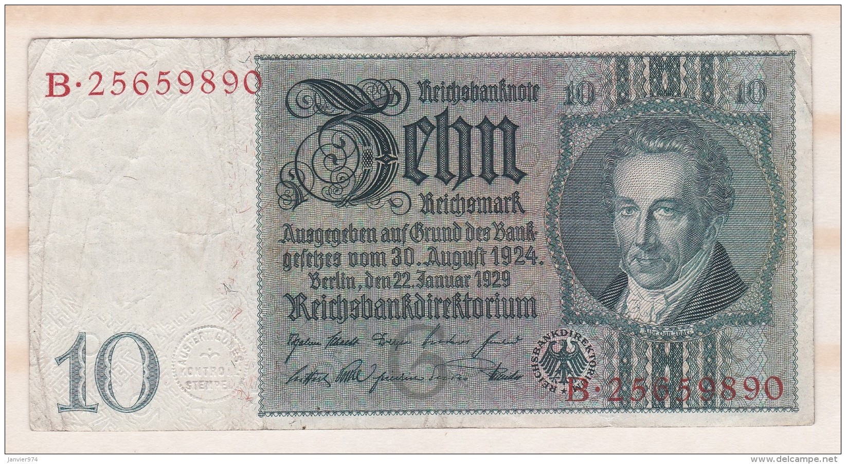 Allemagne . 10 Reichsmark 1929 - 10 Mark