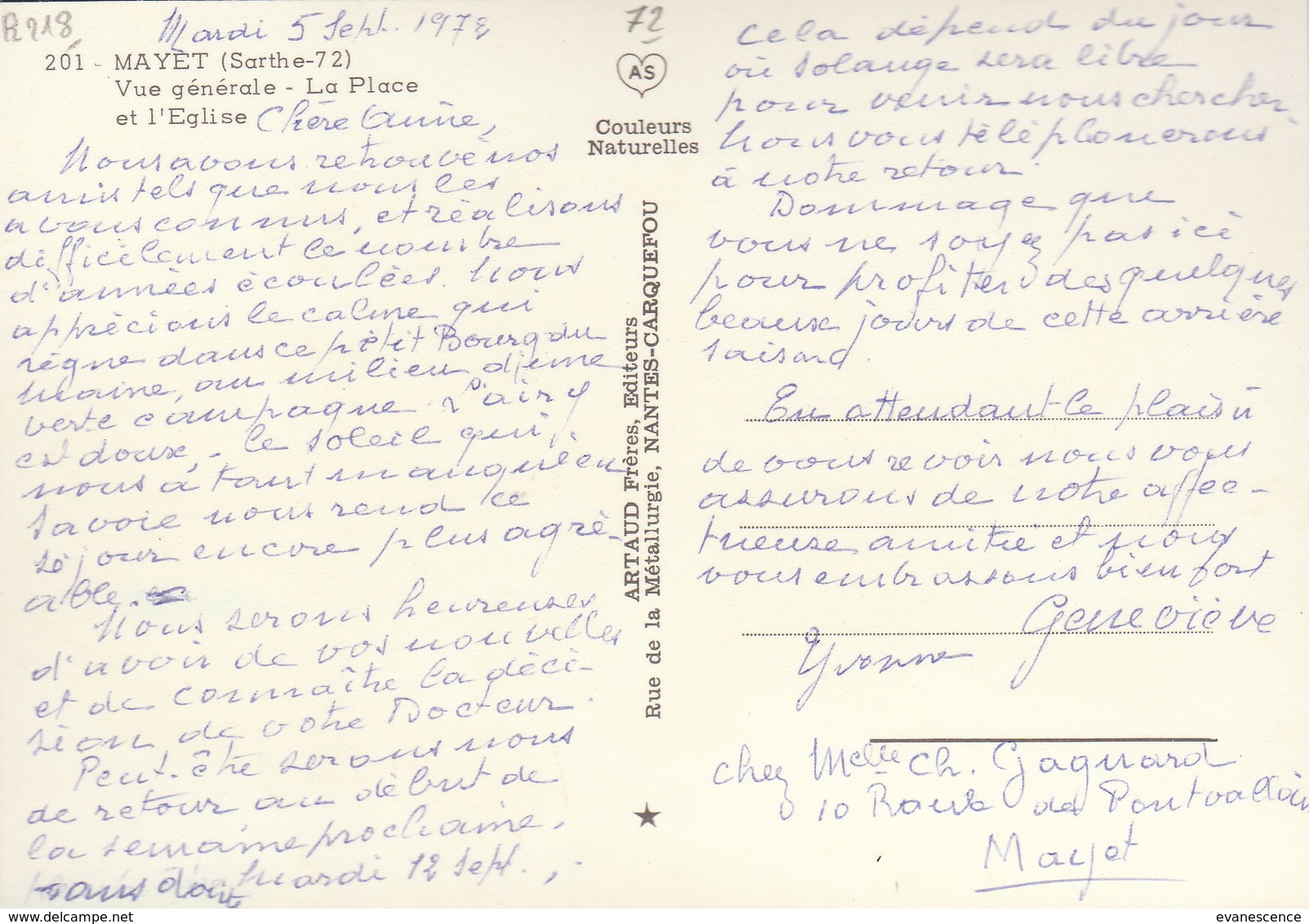 °°°   72 MAYET     °°°   REF SEPT. 18 / N° 7342 - Mayet