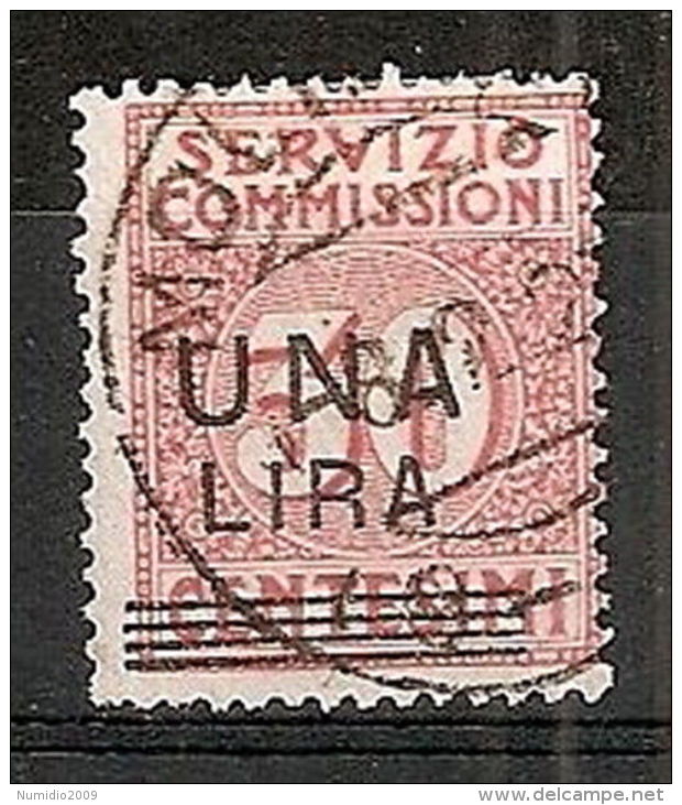 1925 REGNO USATO SERVIZIO COMMISSIONI 1 LIRA SU 30 C 7764 - Mandatsgebühr