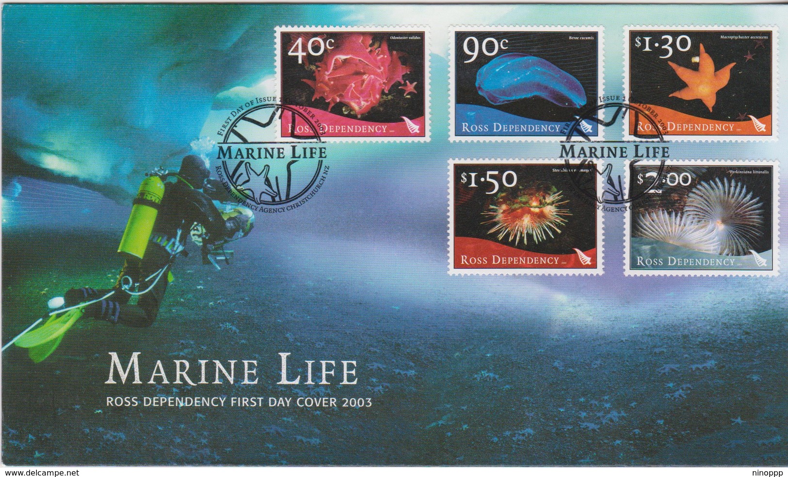 New Zealand Ross Dependency 2003 Marine Life FDC - FDC