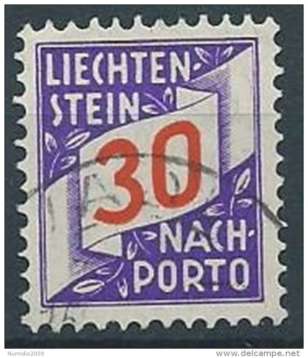 1928 LIECHTENSTEIN USATO SEGNATASSE 30 R - LT030 - Portomarken