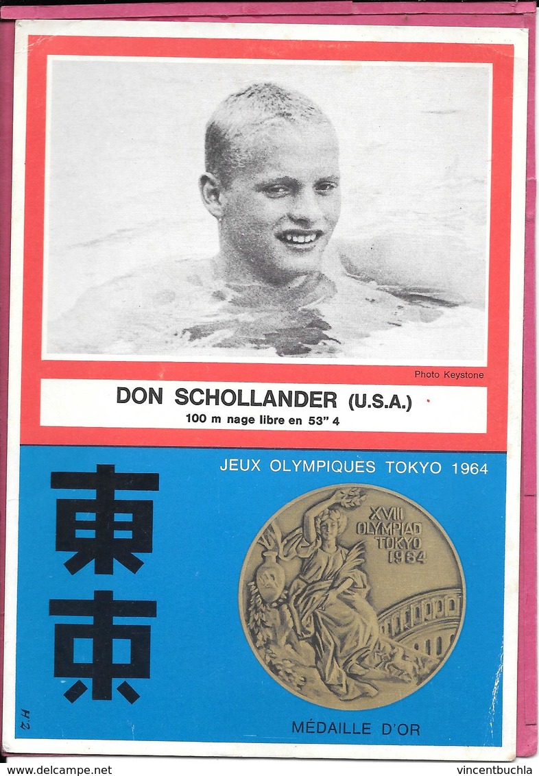 Don Schollander Jeux Olympique Tokyo 1964 Natation 100m Nage Libre Médaille Or - Jeux Olympiques