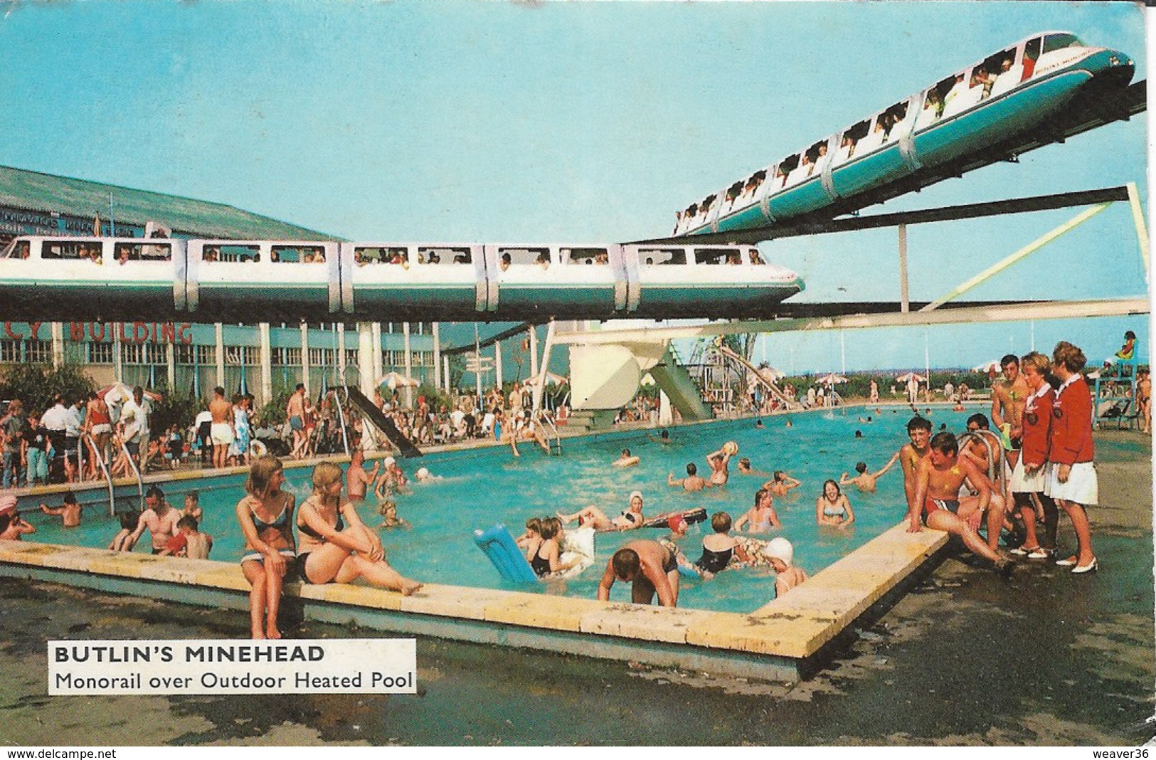 Minehead Butlin's Monorail Over Outdoor Heated Pool Used (Butlin's) [P0036/1D] - Minehead