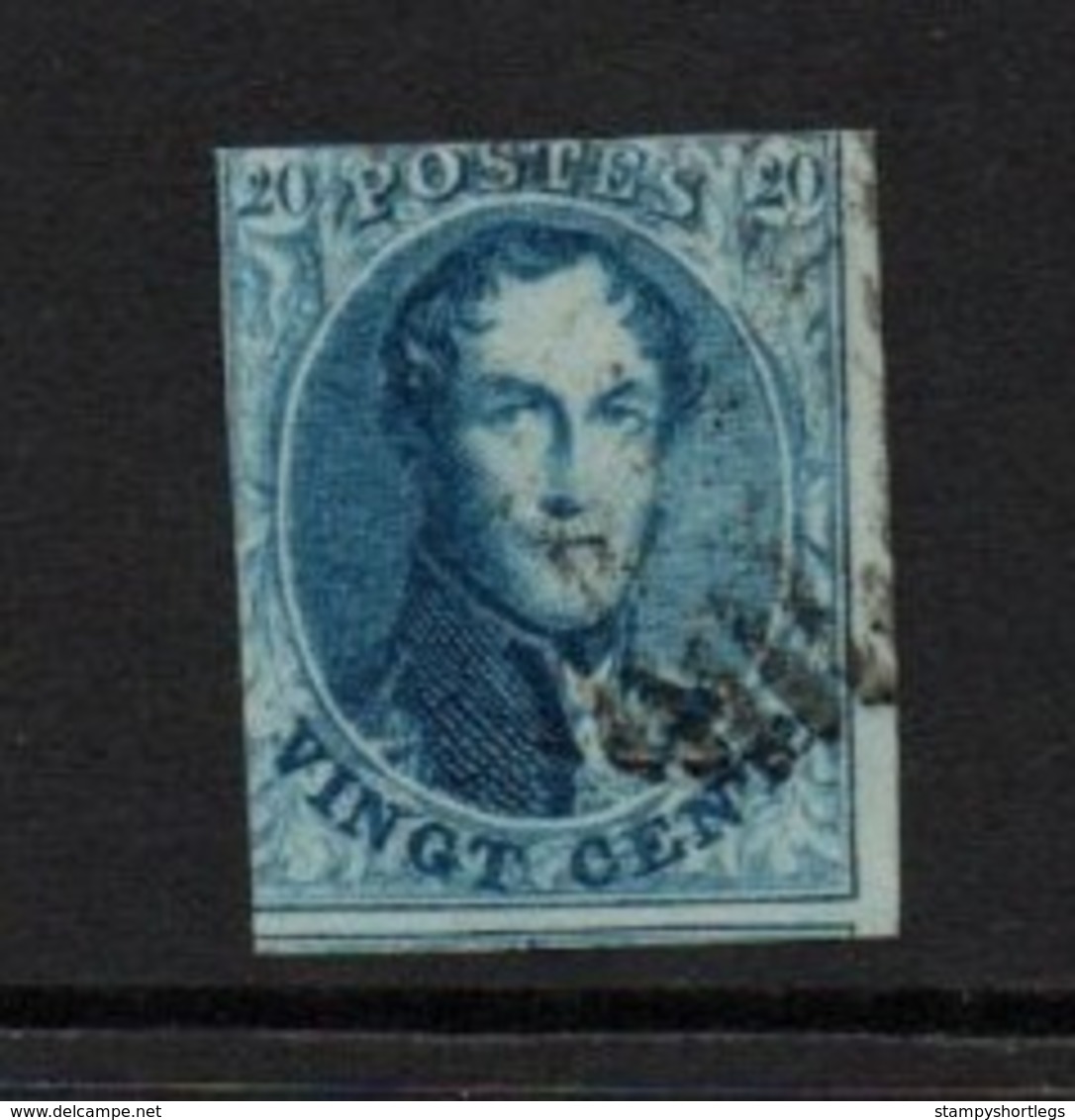 Belgium 1849  - 1865  Twenty Cents Blue Good Used - 1849-1865 Medaillons (Varia)
