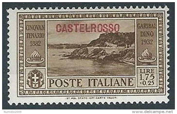 1932 CASTELROSSO GARIBALDI 1,75 LIRE MH * - RR13593 - Castelrosso