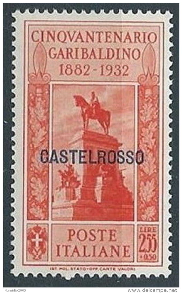 1932 CASTELROSSO GARIBALDI 2,55 LIRE MH * - RR13593 - Castelrosso