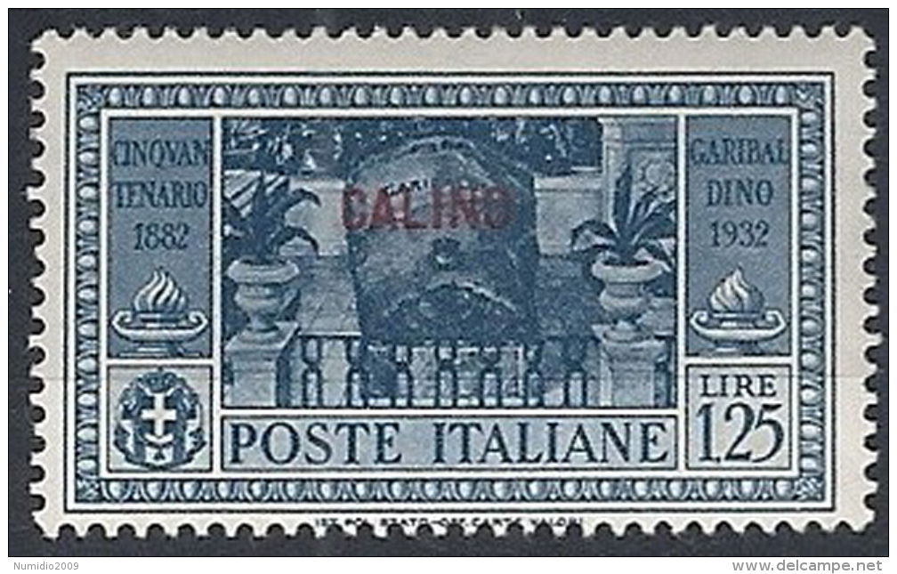 1932 EGEO CALINO GARIBALDI 1,25 LIRE MH * - RR12388 - Egée (Calino)